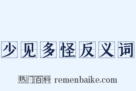 少见多怪反义词是什么意思的图片